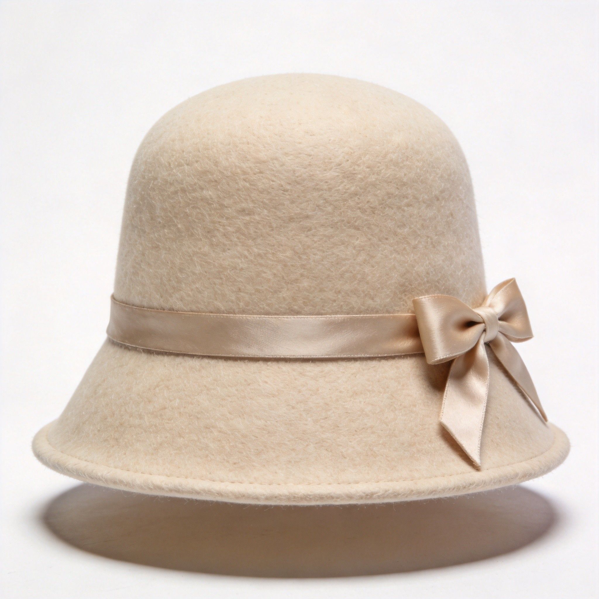 Oat Wool Felt Cloche Hat