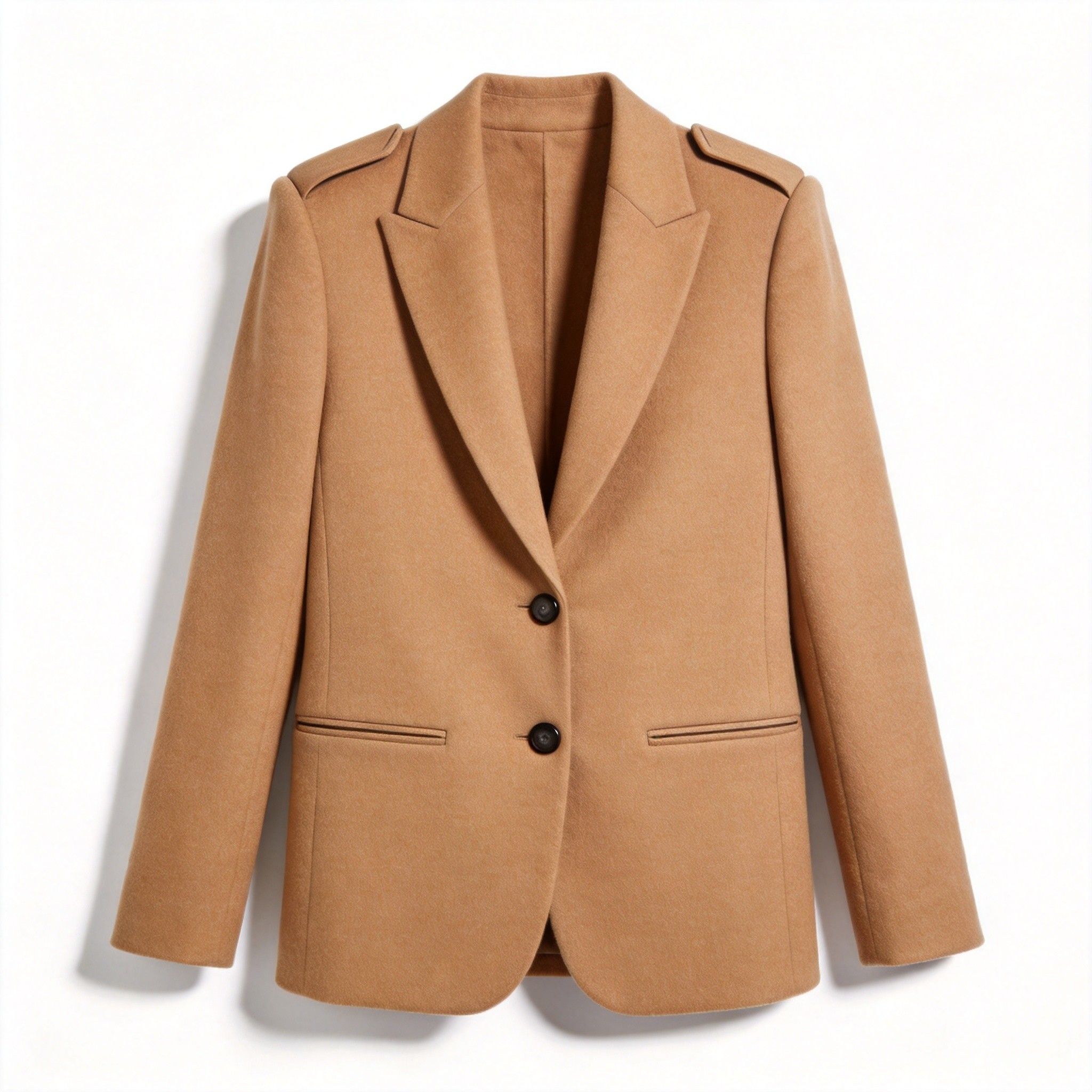 Women's Camel Wool-Blend Blazer